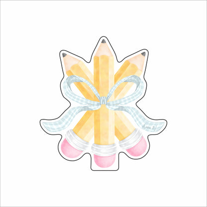 AWA-121 Pencils Blue Bow Mini | 0.50Acrylic Mini Contour