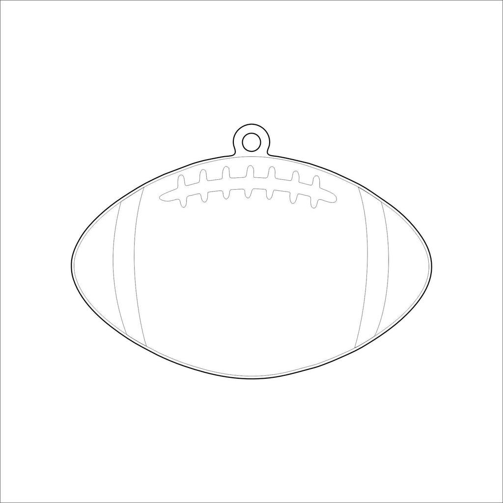 AWA-125 White Football Ornament | 0.25Acrylic Ornament