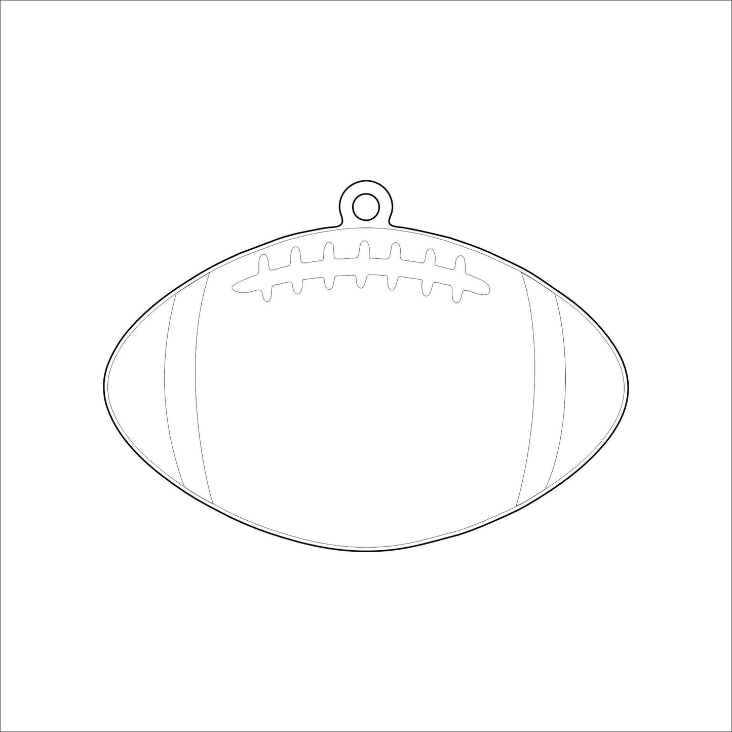 AWA-125 White Football Ornament | 0.25Acrylic Ornament