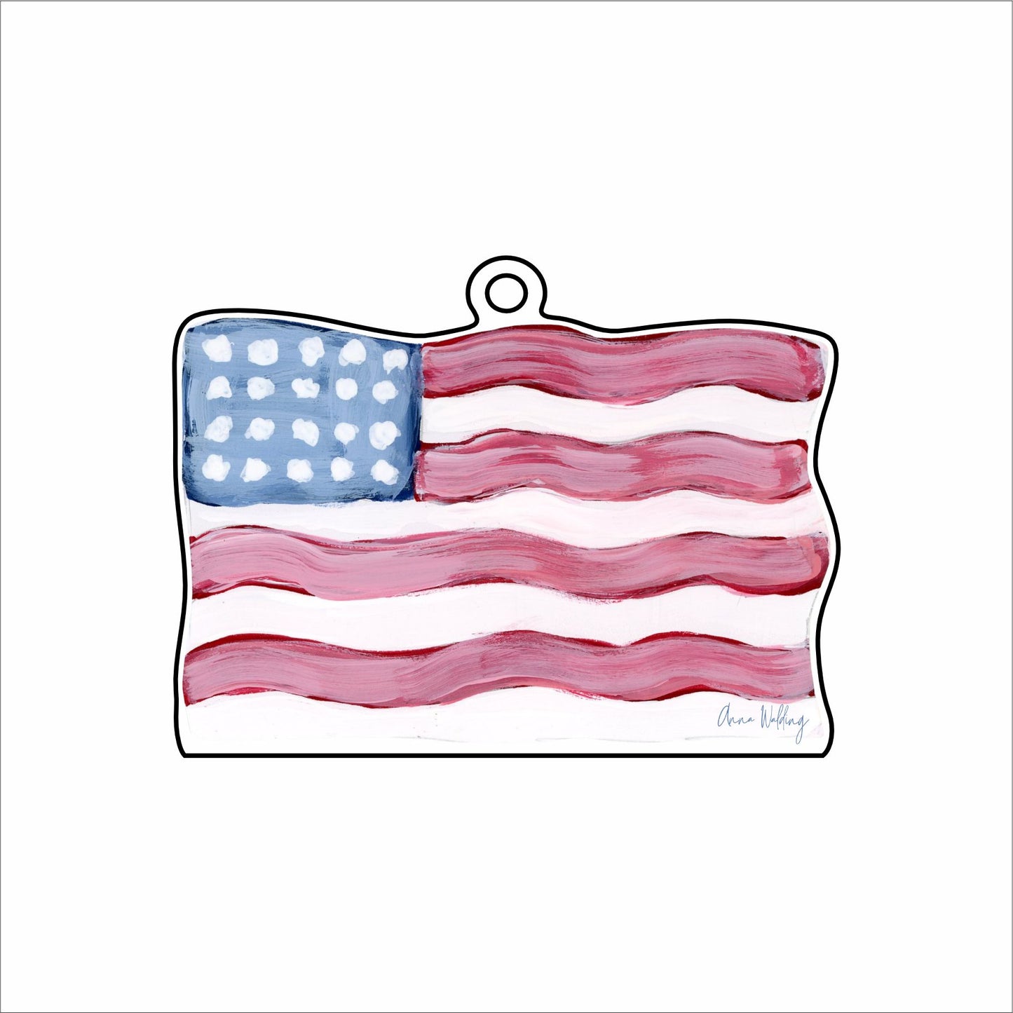 AWA-124 American Flag Ornament | 0.25Acrylic Ornament