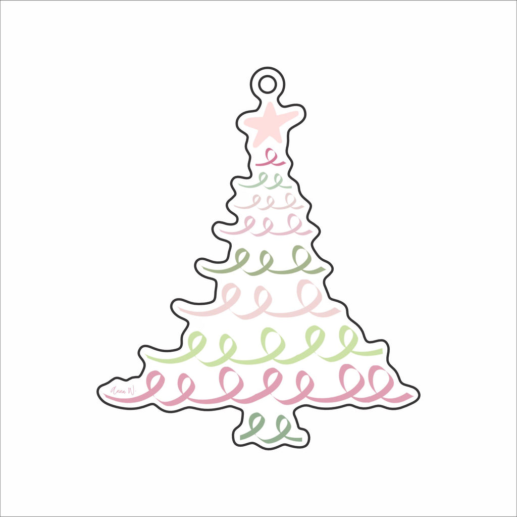 AWA -126 Ribbon Christmas Tree Ornament | 0.25Acrylic Ornament