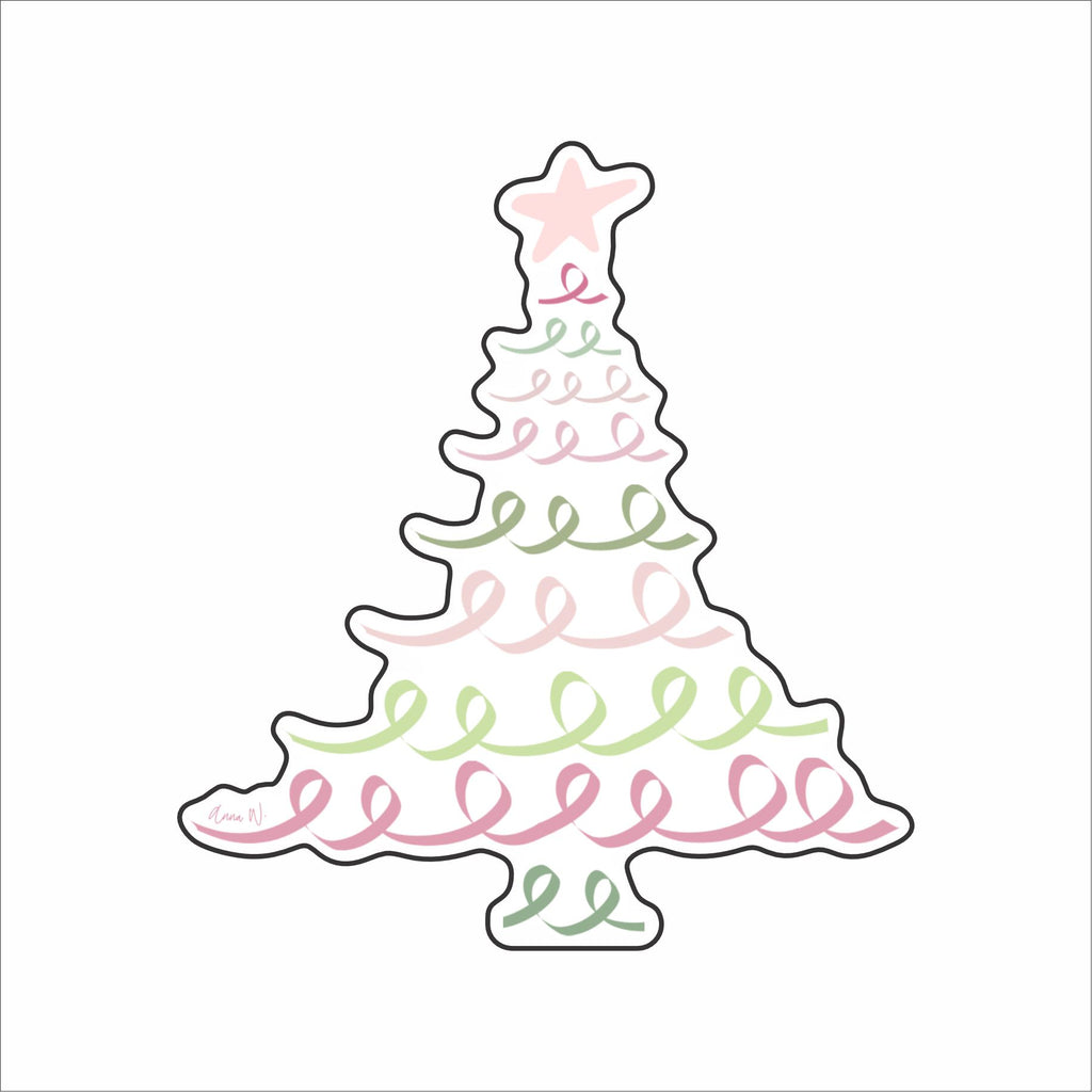 AWA-128 Ribbon Christmas Tree Mini | 0.50Acrylic Mini Contour