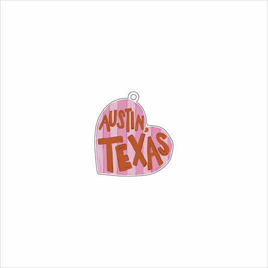 CMS-1477 Austin LOVE Ornament | 0.25Acrylic Ornament | Mix & Match (10+)