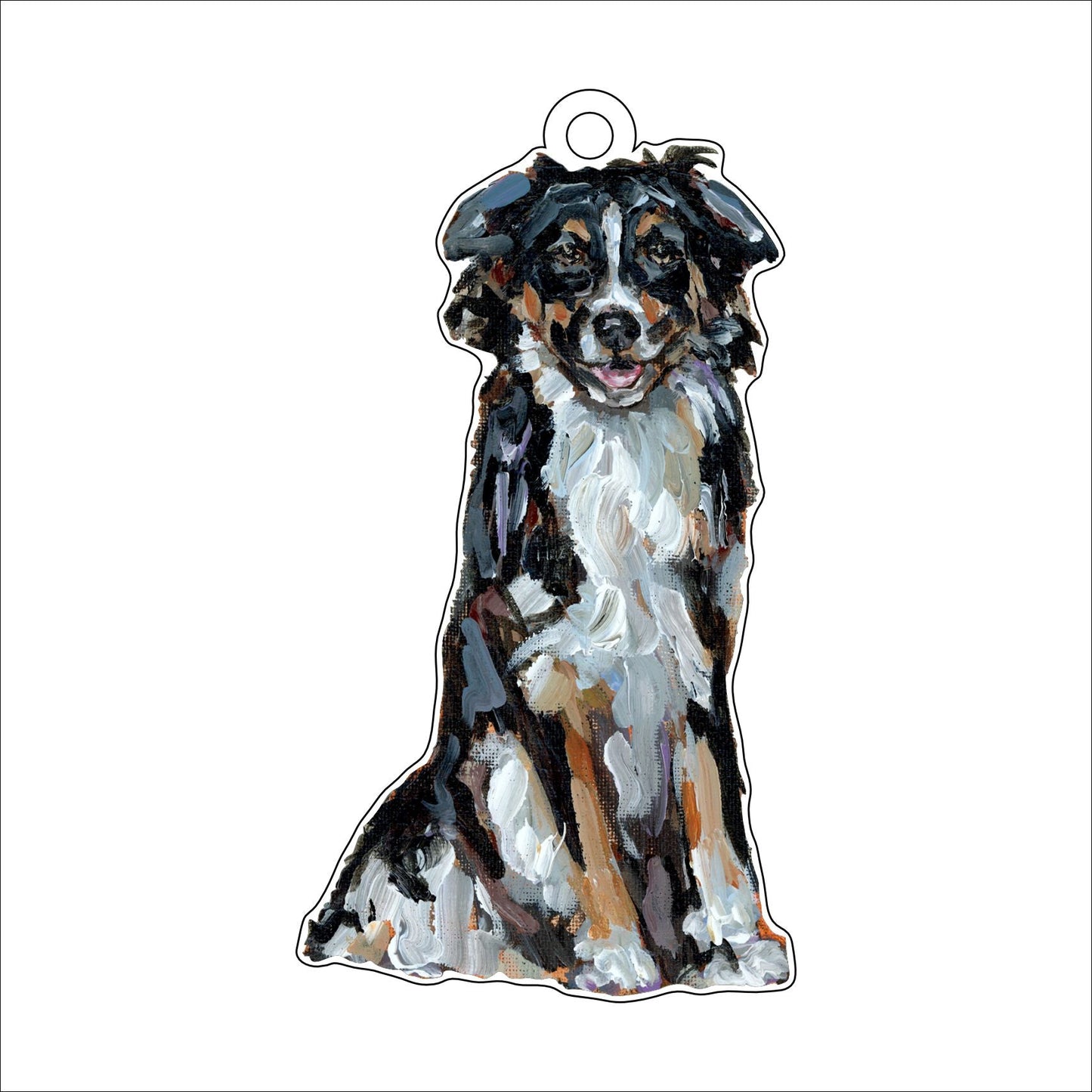 Australian Shepherd Black Tri | 0.25in. Acrylic Ornament | Mix and Match (any 10+)