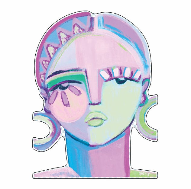 BAA-002 Blue and Fushia | 0.75in. Acrylic Cutout 5x7 | Single