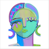 BAA-003 Shera Multi Purple & Green | 0.75in. Acrylic Cutout | Single
