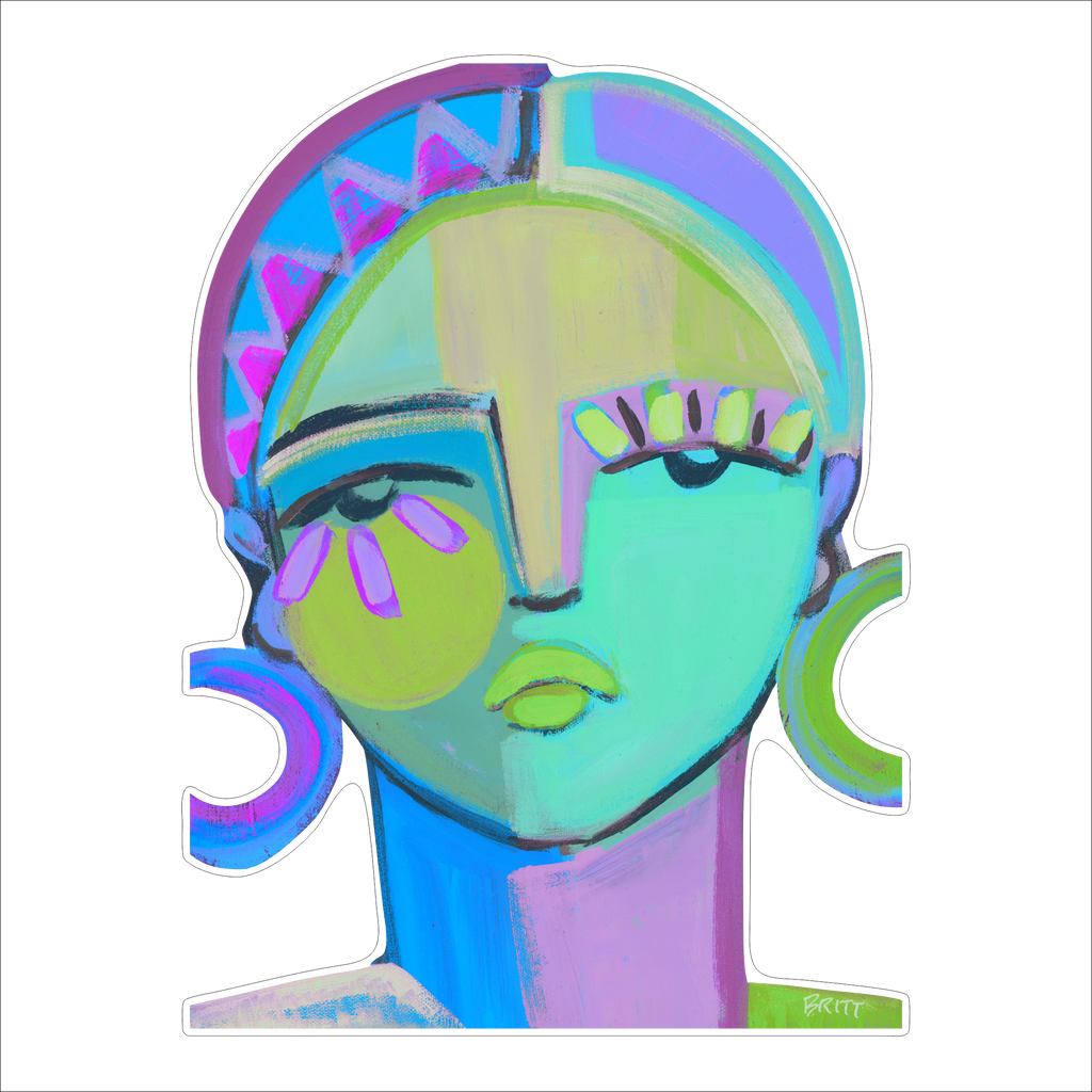 BAA-003 Shera Multi Purple & Green | 0.75in. Acrylic Cutout | Case Bundle any 10+ (Pack of 1)