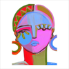 BAA-004 Shera Multi Blue & Fuschia | 0.75in. Acrylic Cutout | Case Bundle any 10+ (Pack of 1)