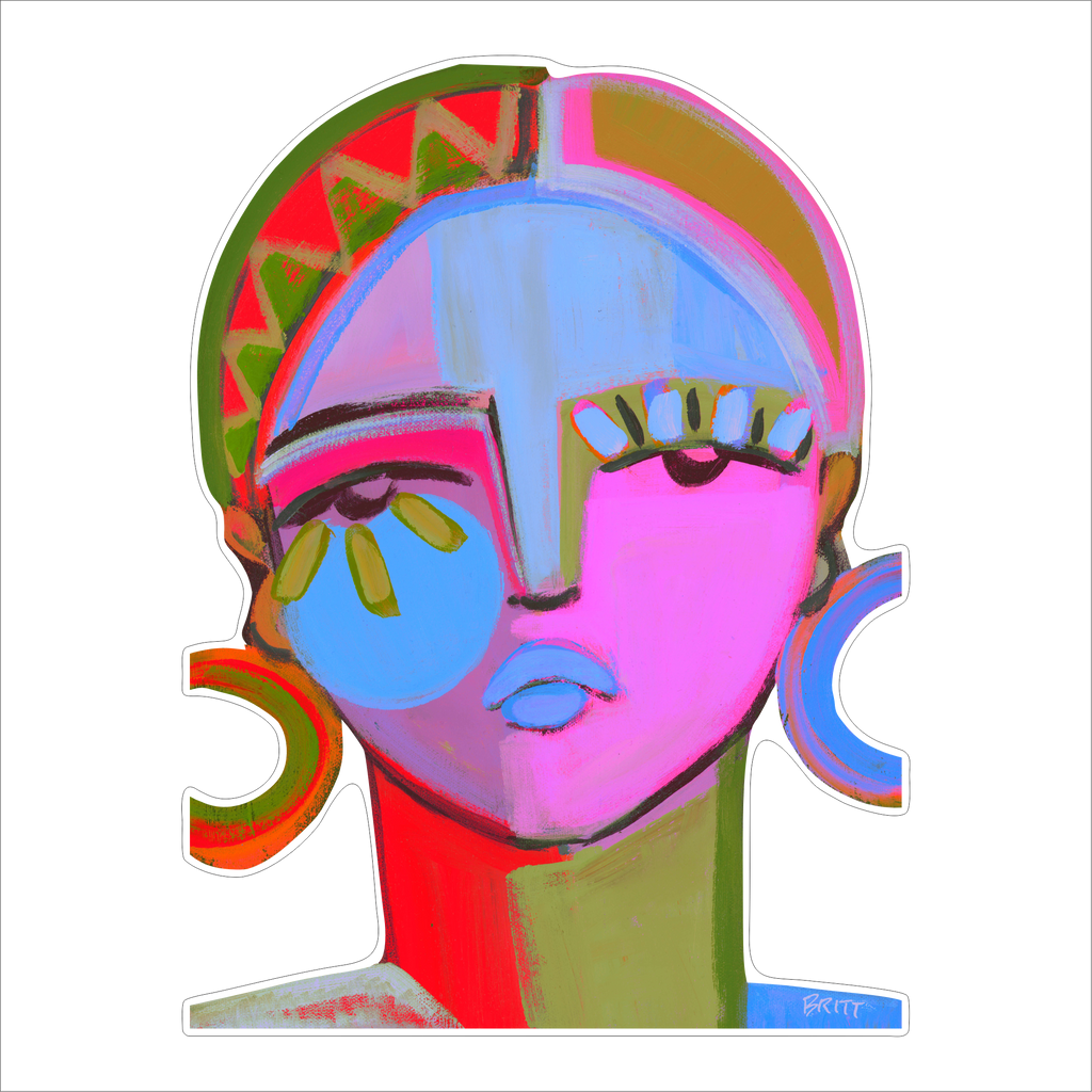 BAA-004 Shera Multi Blue & Fuschia | 0.75in. Acrylic Cutout | Case Bundle any 10+ (Pack of 1)