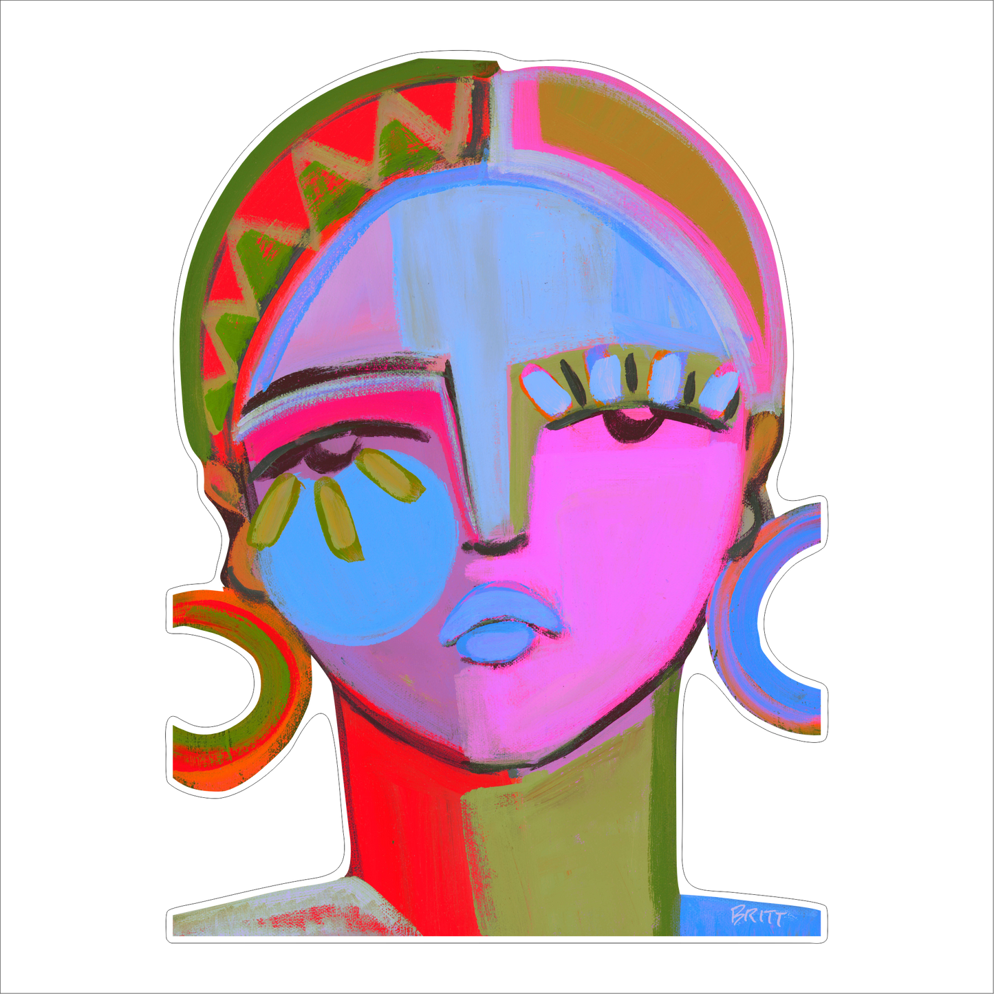 BAA-004 Shera Multi Blue & Fuschia | 0.75in. Acrylic Cutout | Case Bundle any 10+ (Pack of 1)