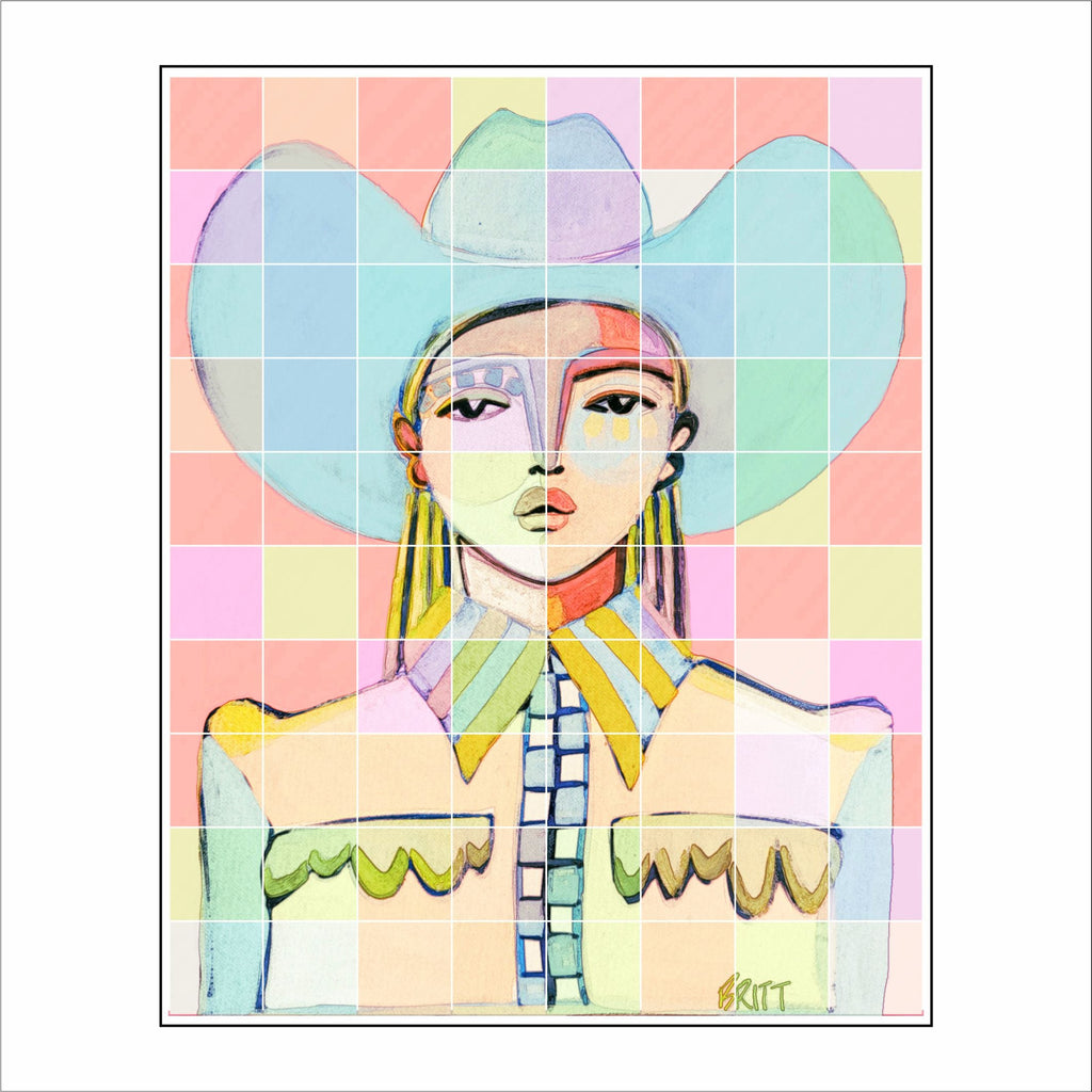 BAA-010 Cowgirl Daisy Jane | 0.75in. Acrylic Block | Mix and  Match (any 10+)