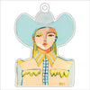 BAA-015 Blue Cowgirl | 0.50in. Acrylic Ornament | Case Bundle of 24