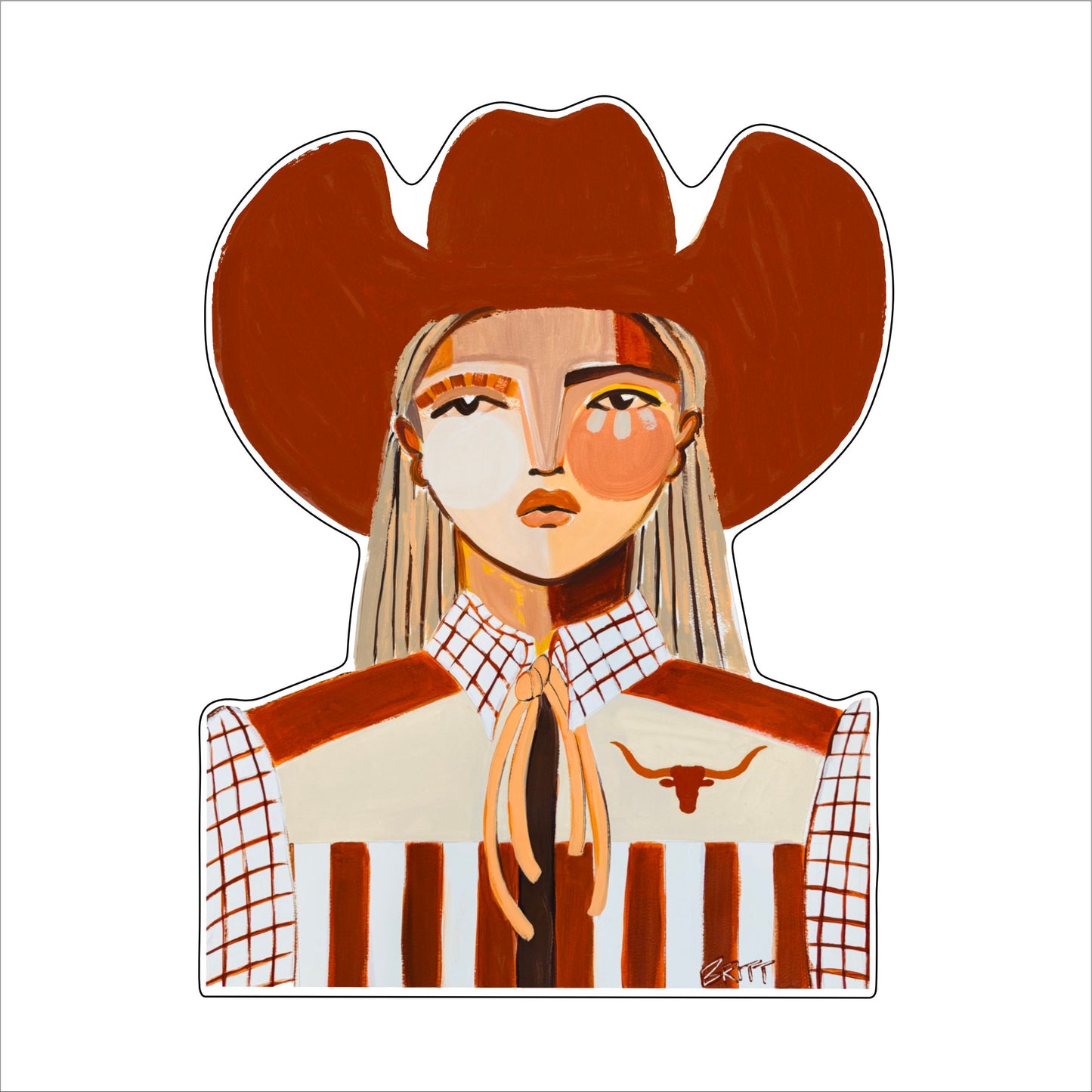 BAA-016 UT Cowgirl | 0.75in. Acrylic Contour | Mix and  Match (any 10+)