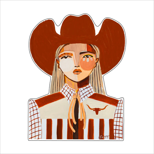 BAA-016 UT Cowgirl | 0.75in. Acrylic Contour | Mix and  Match (any 10+)