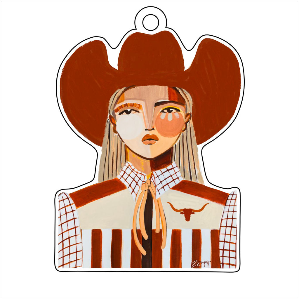BAA-017 UT Cowgirl | 0.50in. Acrylic Ornament | Case Bundle of 24