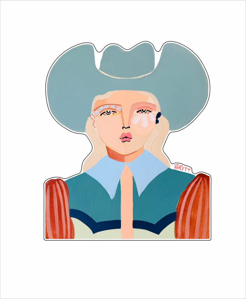 BAA-021  Teal Cowgirl | 0.75Acrylic Contour |