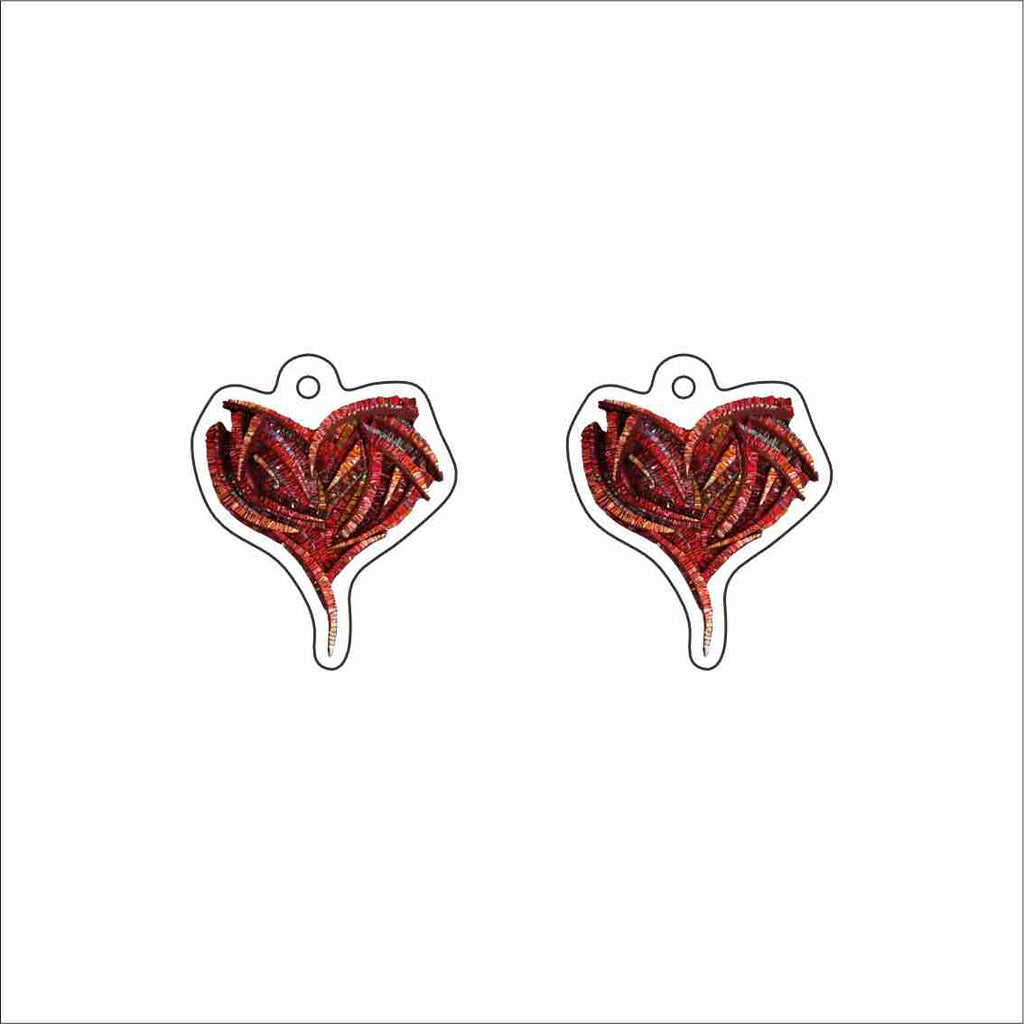 BAR-002 Mosiac Heart Earrings | 0.125Acrylic Earrings | Case of 4