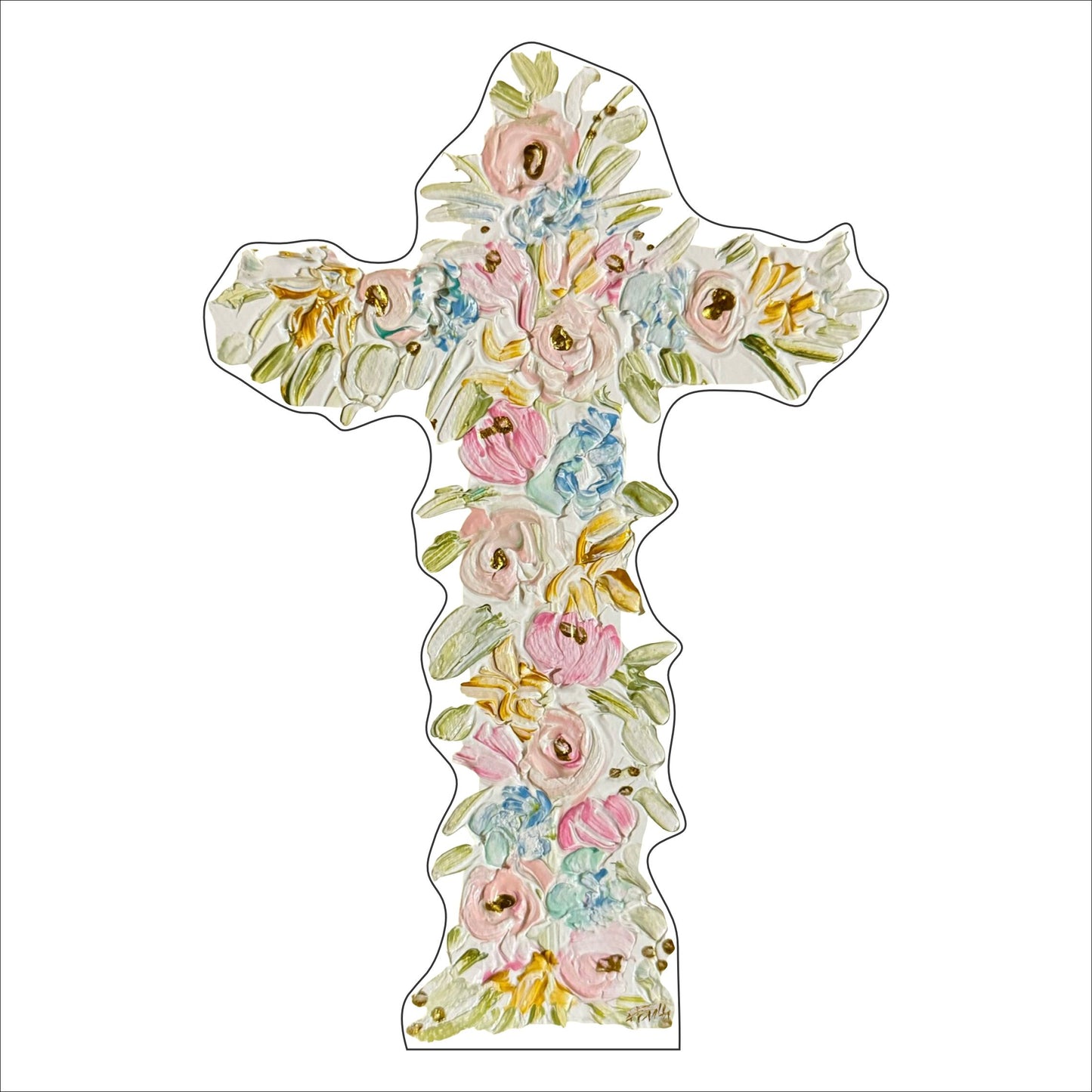 BFA-002 Floral Cross | 0.75in. Acrylic Cutout | Case Bundle any 10+ (Pack of 1)