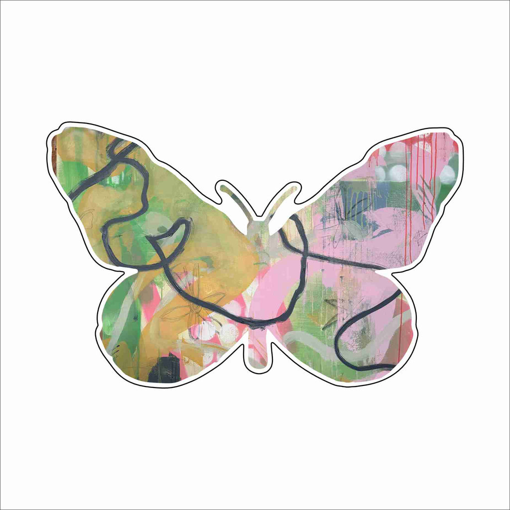 BJA-001 Green Abstract Butterfly Mini | 0.50Acrylic Mini Contour