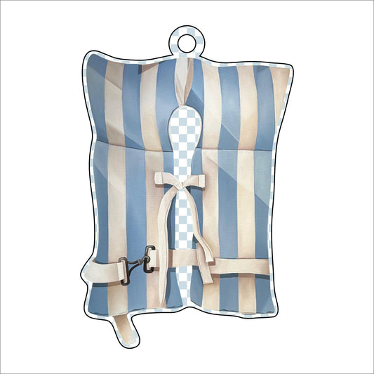 BLA-005 Blue Lifevest Ornament | 0.25in. Acrylic Ornament |