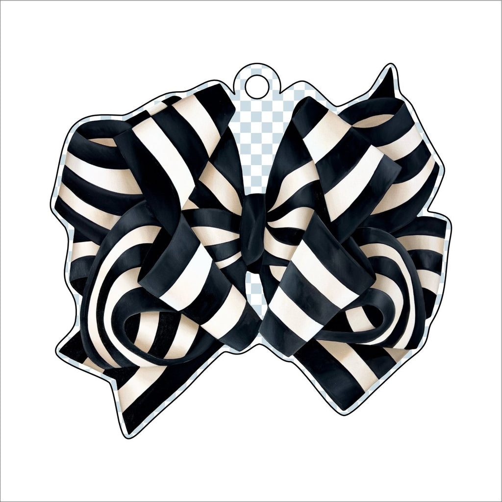 BLA-008 Black Bow Ornament | 0.25in. Acrylic Ornament |