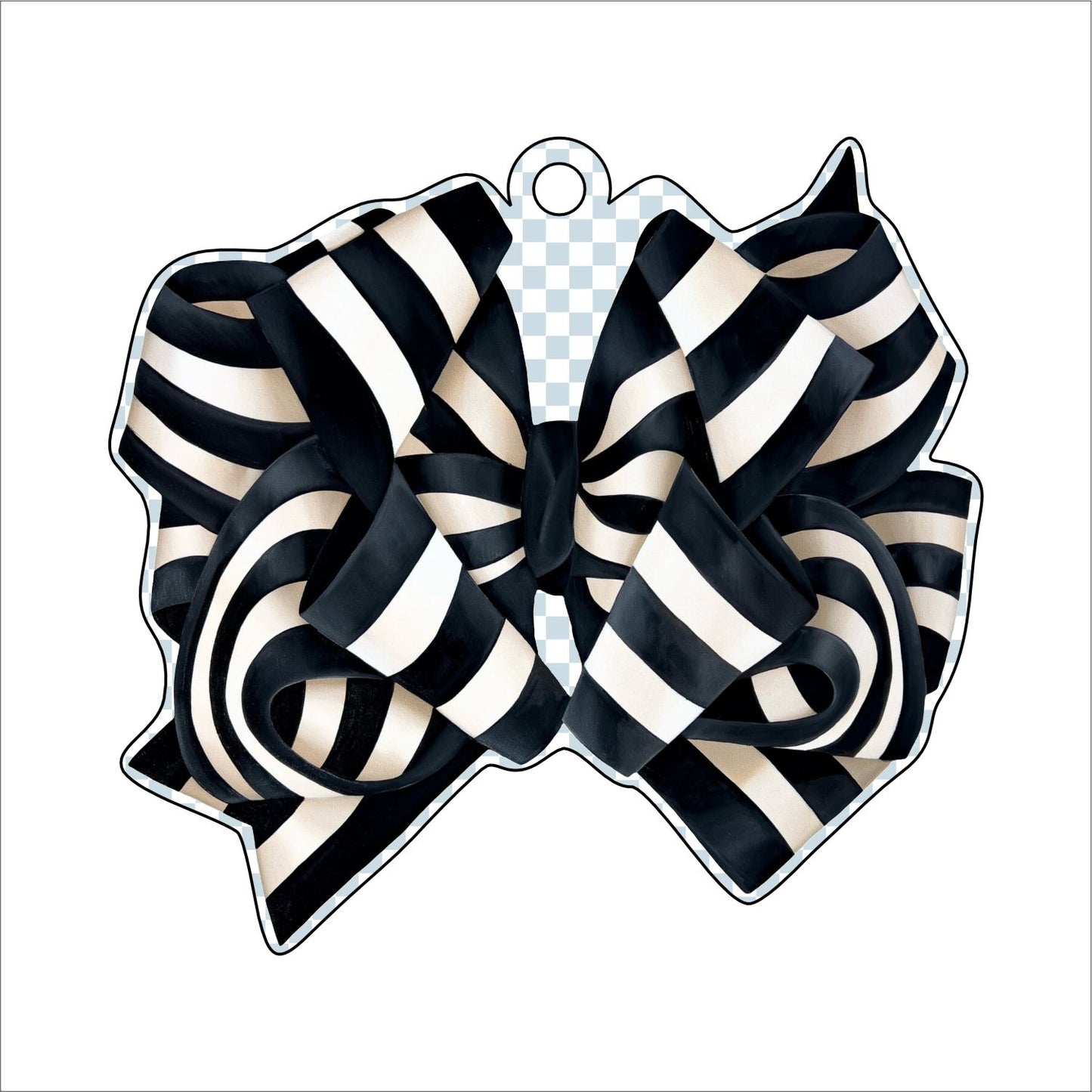 BLA-008 Black Bow Ornament | 0.25in. Acrylic Ornament |