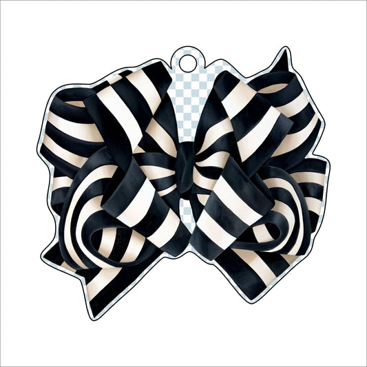 BLA-008 Black Bow Ornament | 0.25in. Acrylic Ornament |