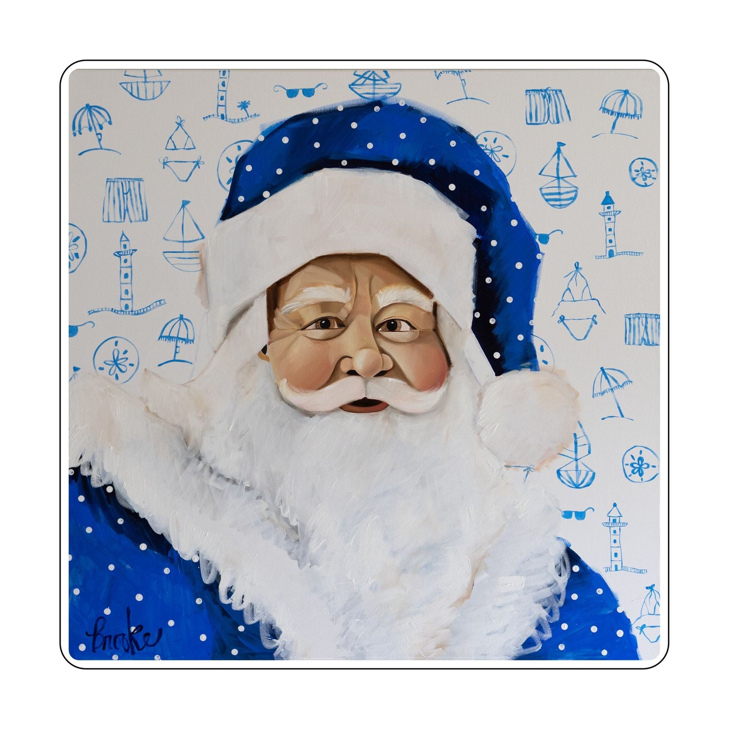 BLA-015 Royal Santa on Nautical | 0.75Acrylic Contour |