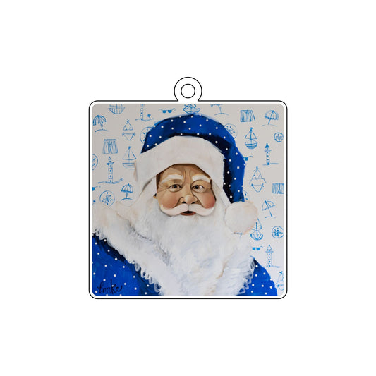 BLA-017 Royal Santa on Nautical Ornament | 0.25Acrylic Ornament |
