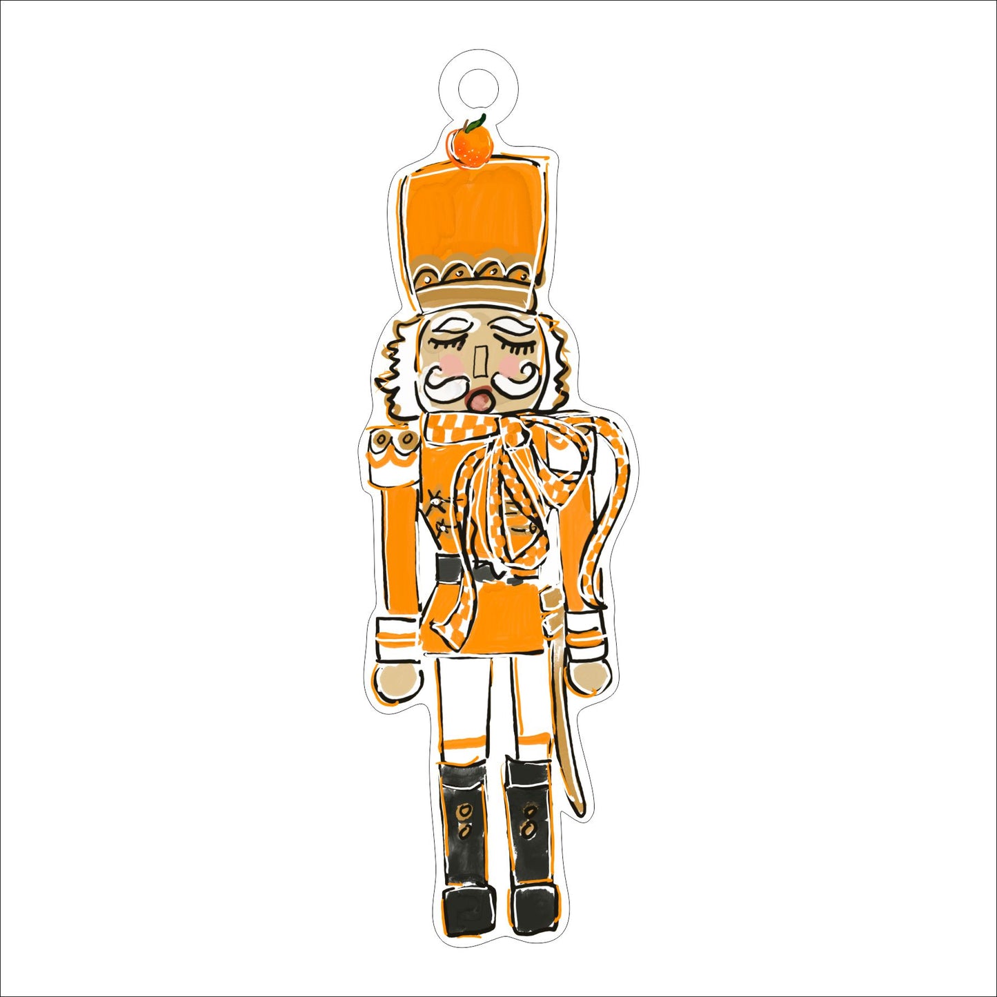 BPM-015 Orange & White Nutcracker | 0.25 Acrylic | Case Bundle of 25