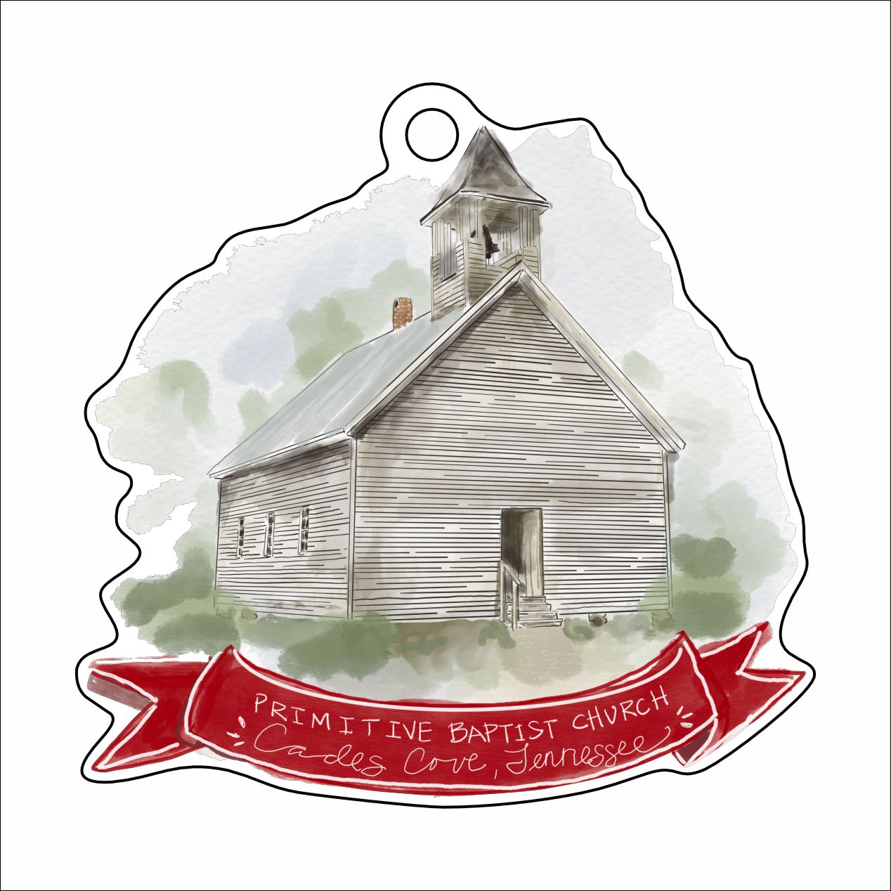 BPM-021 Cade's Cove Church PBC | 0.25" Acrylic Ornament |