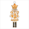 BPM-023 Orange and White Girl Nutcracker Ornament | 0.25in. Acrylic Ornament |