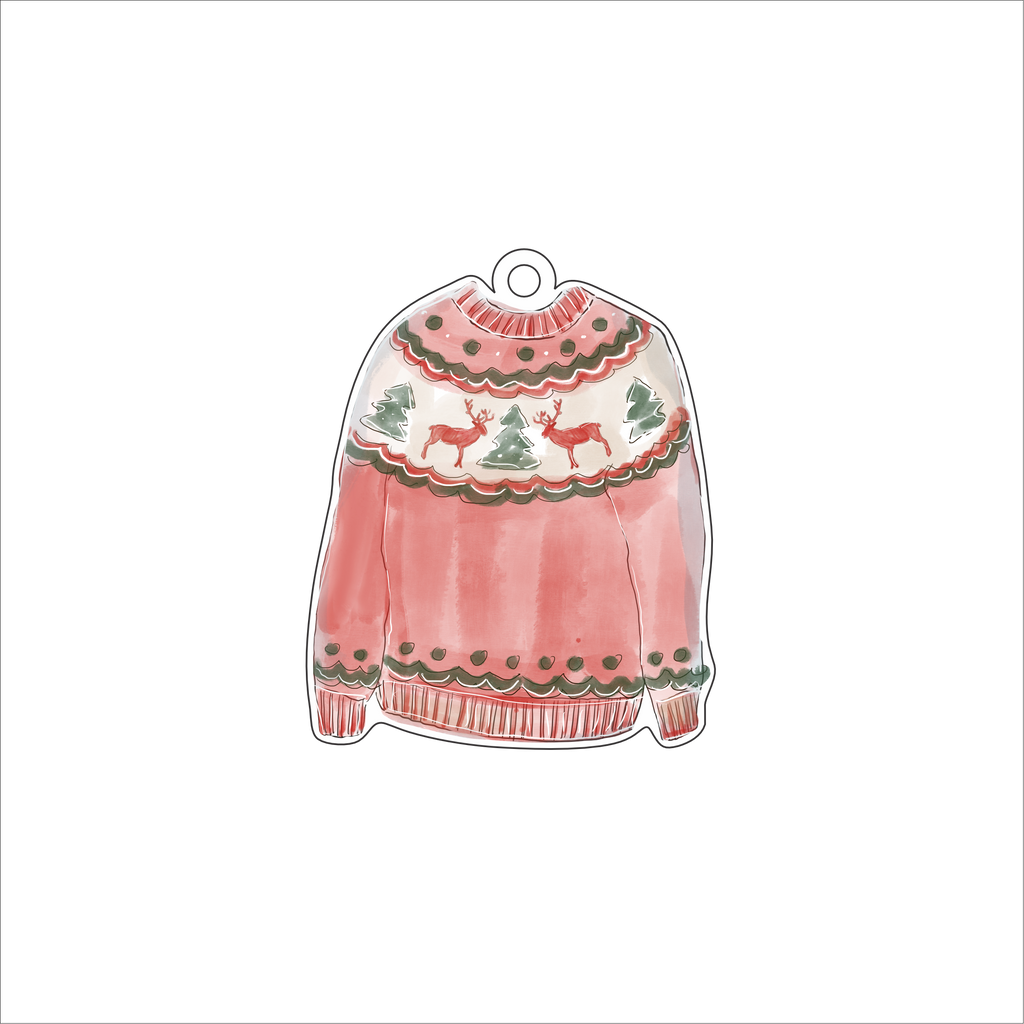 BPM-026 Christmas Sweater Ornament | 0.25in. Acrylic Ornament |