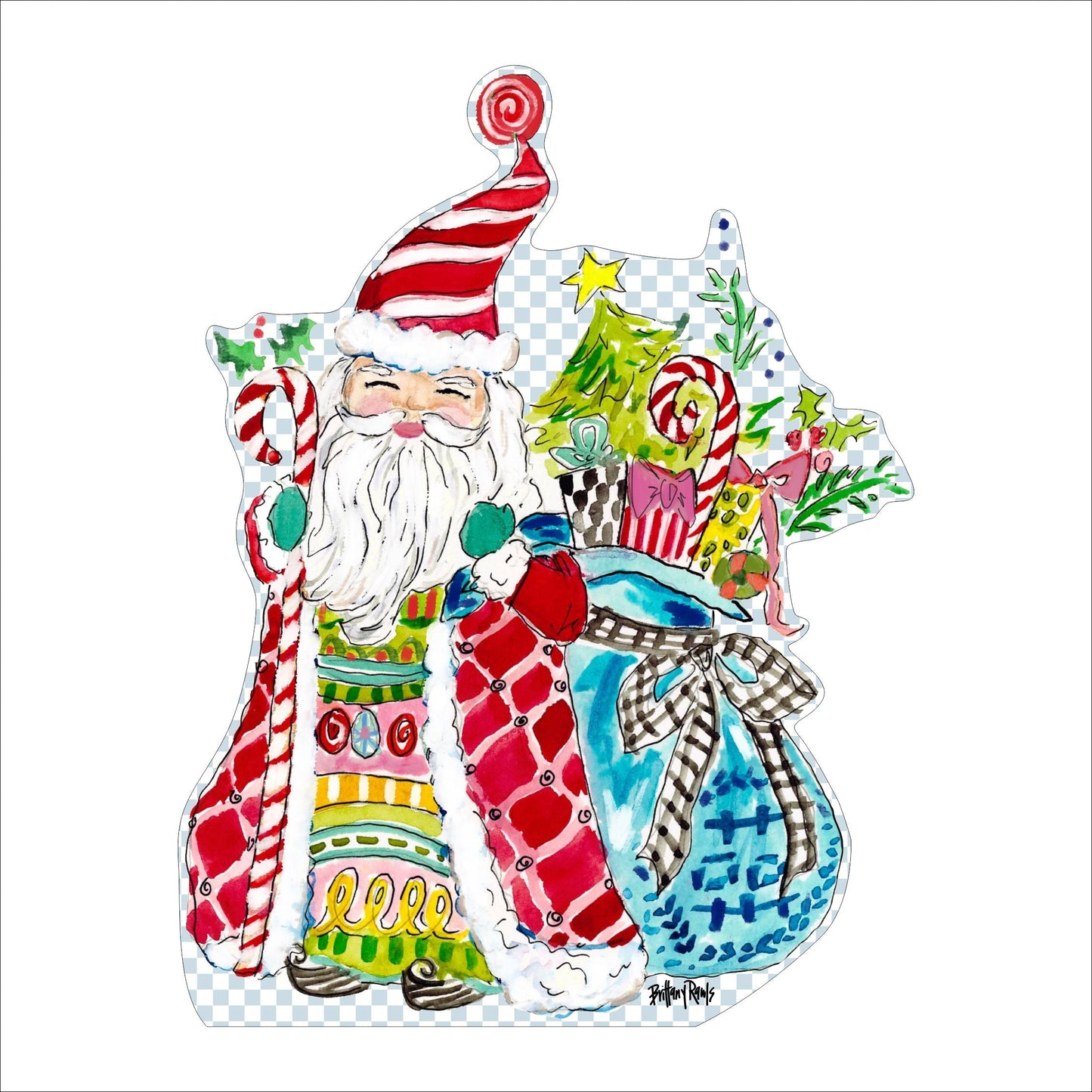 BRA-002 Santa | 0.75in. Acrylic Contour |
