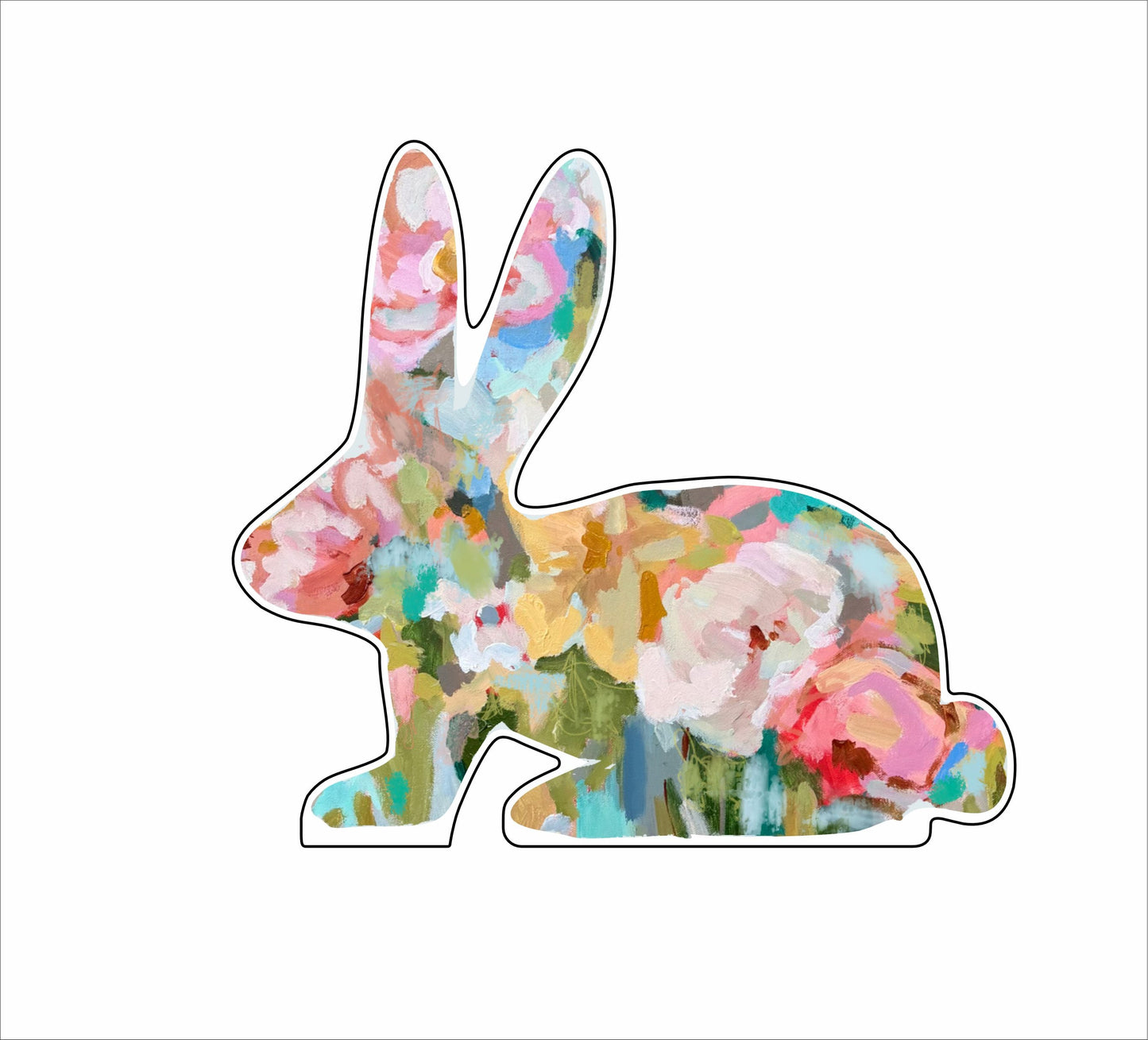 BRA-017 Floral Bunny | 0.75Acrylic Contour |