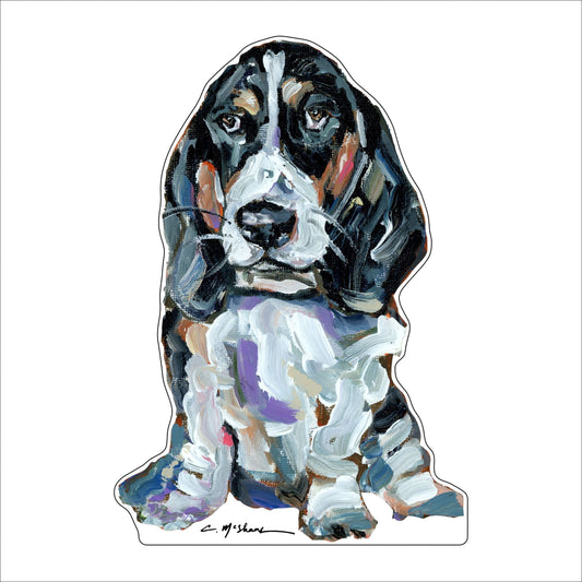 Basset Hound Black & White | 0.75in. Acrylic Shelfie | Case of 25