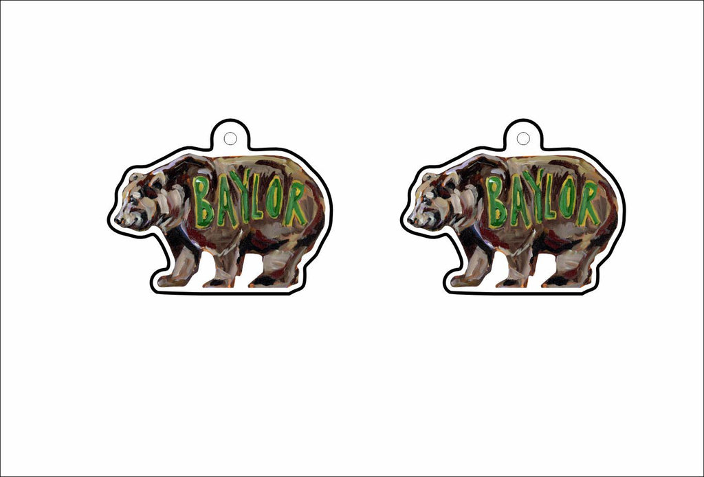 CMS-1443-C10 Baylor Bears Earring  | 0.125Acrylic Earrings | Set of 10