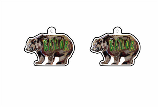 CMS-1443-C10 Baylor Bears Earring  | 0.125Acrylic Earrings | Set of 10