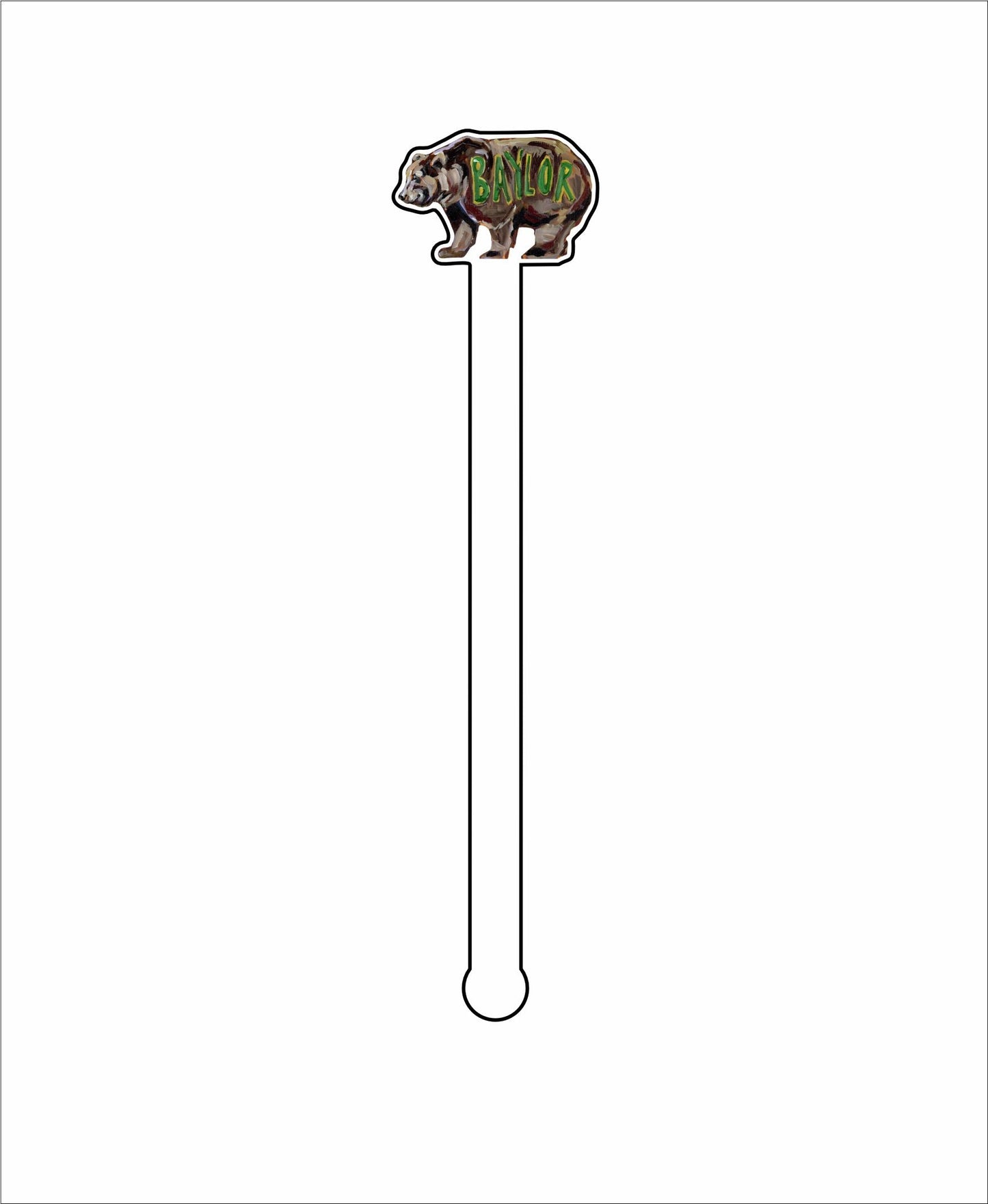 CMS-1444-C4 Baylor Bears Drink Stirrer | 0.125Acrylic Stirrer | Set of 4