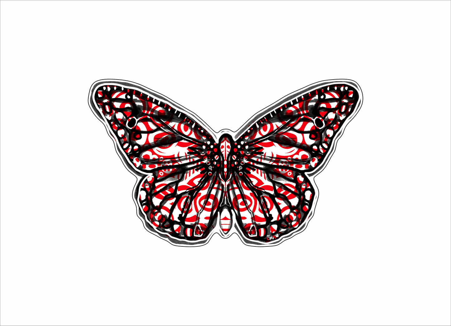 Butterfly Red & Black | 0.75in. Acrylic Cutout | Mix and Match (any 10+)