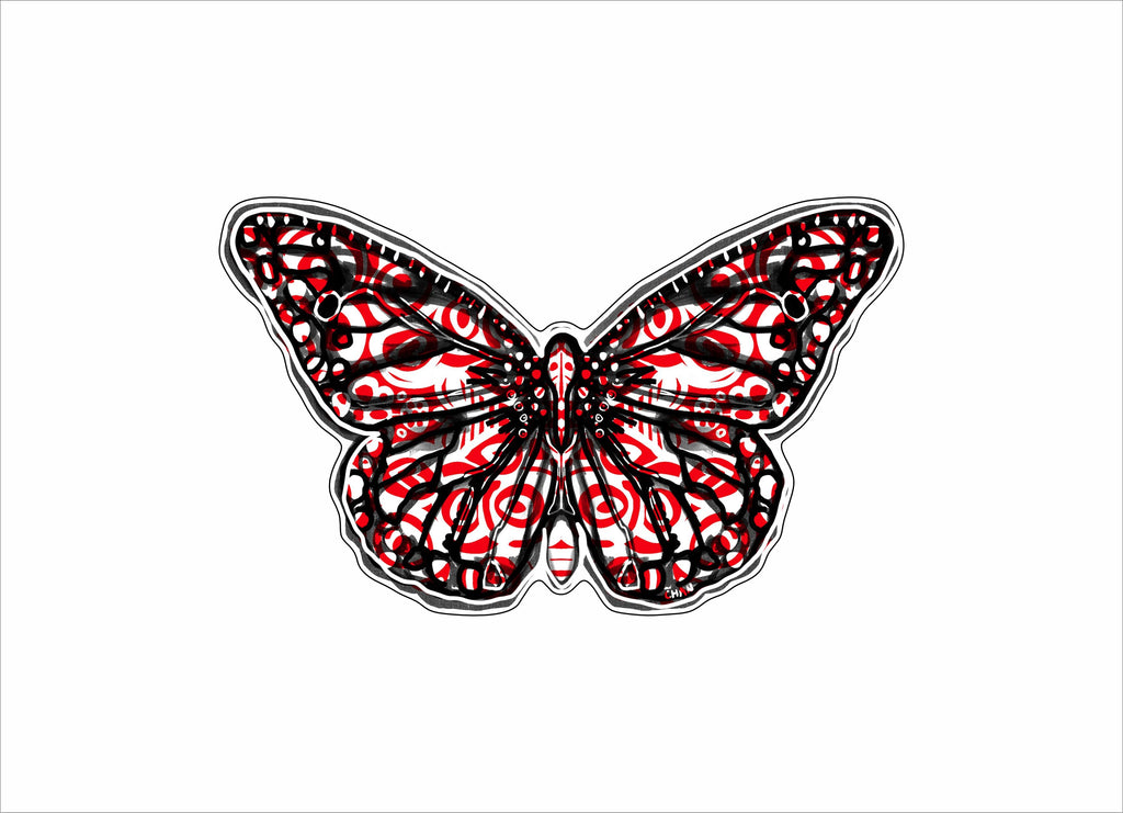 Butterfly Red & Black Mini | 0.50in. Acrylic Cutout Mini | Mix and Match (any 10+)