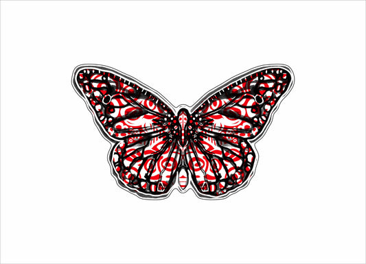 Butterfly Red & Black | 0.75in. Acrylic Cutout | Case Bundle of 25
