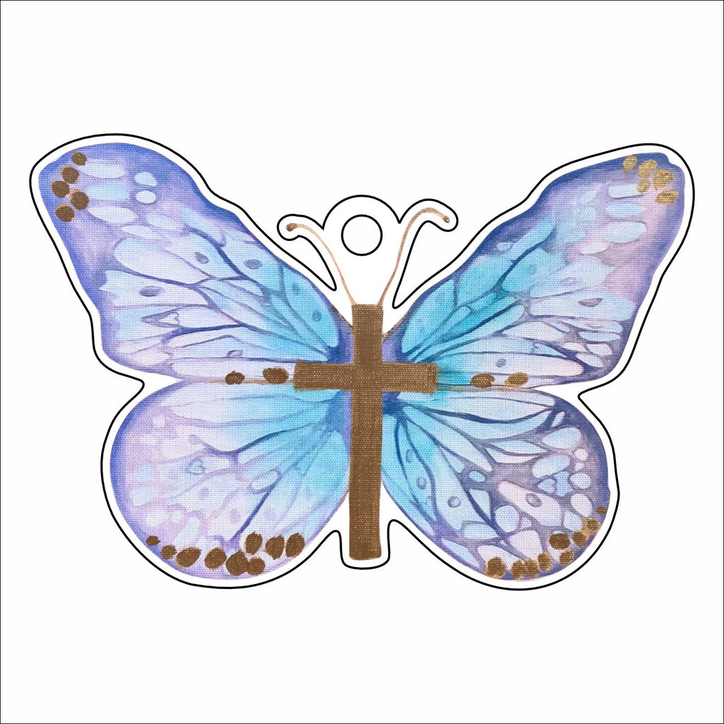 MKD-024 Blue Cross Butterfly | 0.25in. Acrylic Ornament | Case of 100
