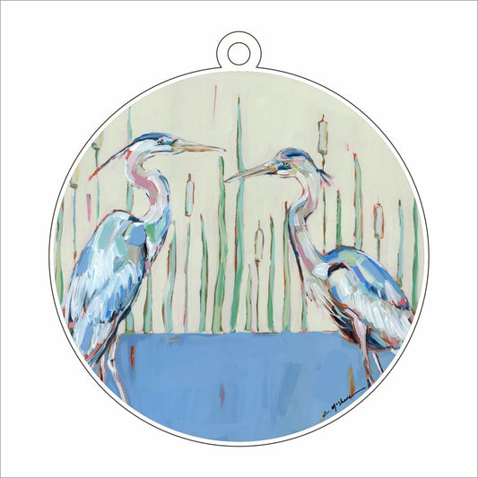 Blue Herons | 0.25in. Acrylic Ornament | Case of 25