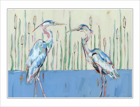 Blue Herons | 0.75in. Acrylic Shelfie | Case of 25