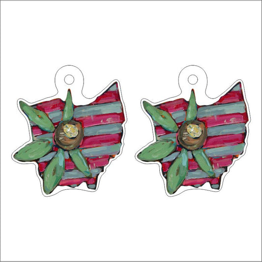 CMS-683-C10 Buckeye Earring  | 0.125Acrylic Earrings | Set of 10