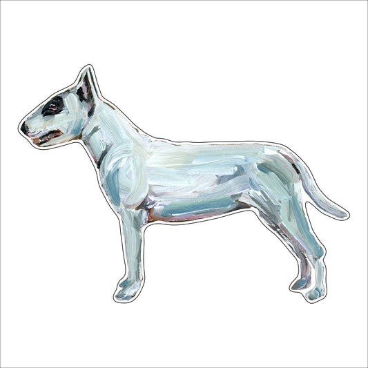 Bull Terrier White with Black Eye Patch | 0.75in. Acrylic Shelfie | Case of 25