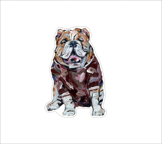 CMS-601-C10 Bulldog Maroon Sticker  | Removable Sticker | Set of 10