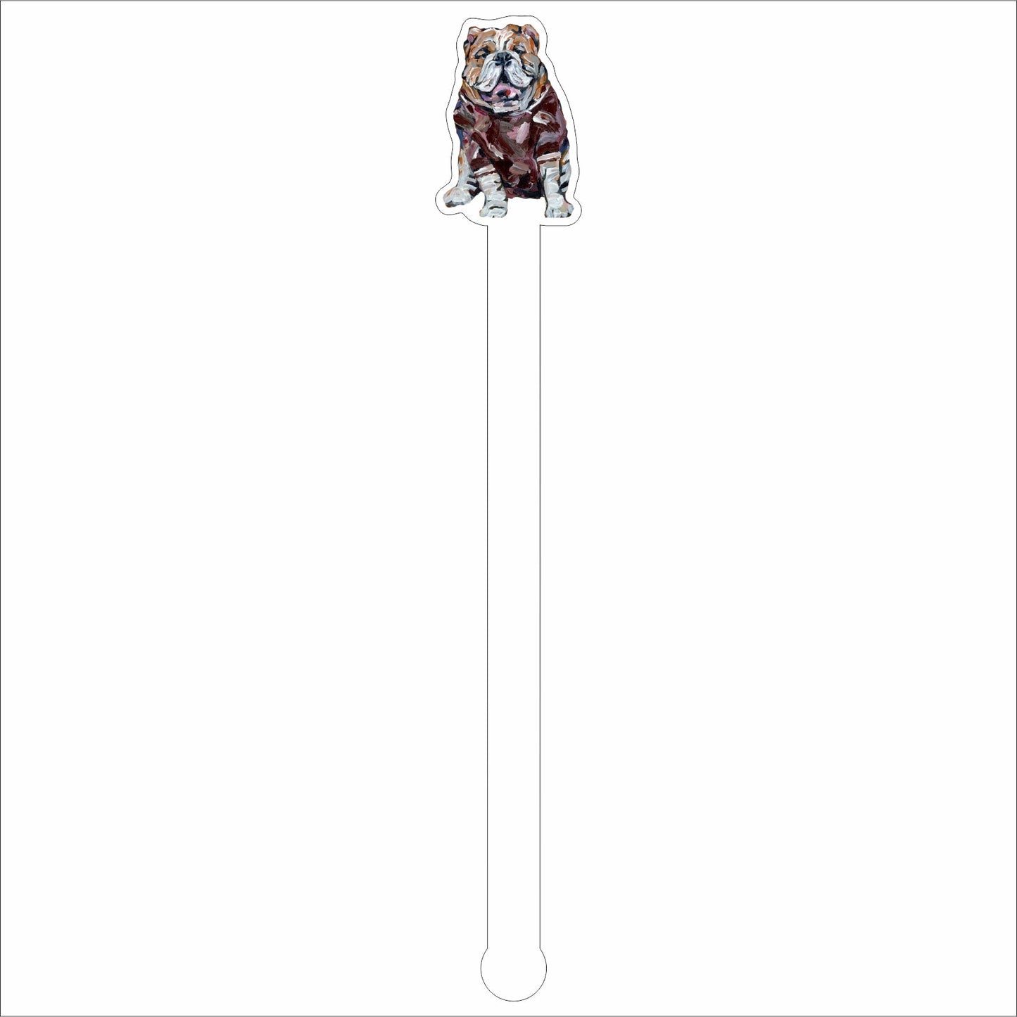 CMS-627-C4 Bulldog Maroon Drink Stirrer | 0.125Acrylic Stirrer | Set of 4