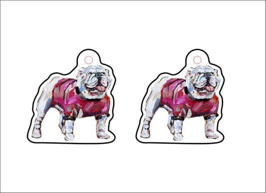 CMS-529-C10 Bulldog Red Earring  | 0.125Acrylic Earrings | Set of 10